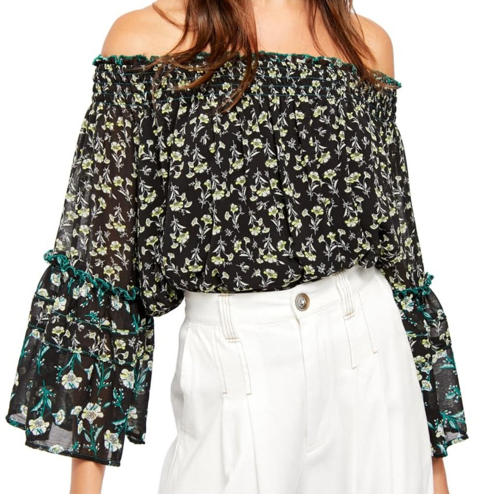 NEW Free People Rose Valley Off-the-Shoulder BLOUS